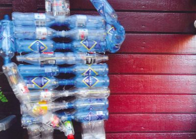 plastic bottle man drinking and peeing